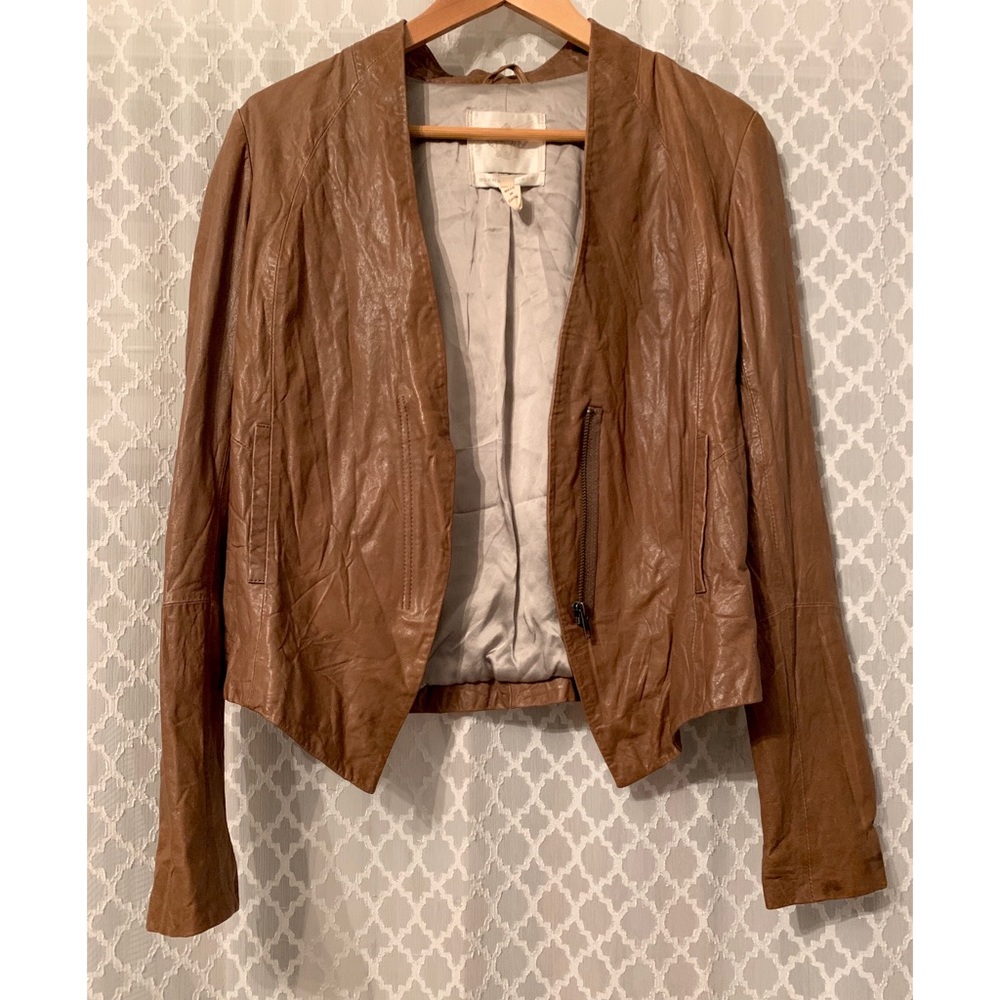 NWOT Burning Torch Brown Leather Jacket